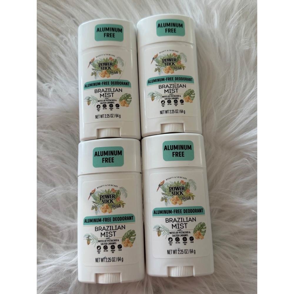 Power Stick for Her Brazilian Mist Aluminum-Free Deodorant 2.25oz 4 Pk Pistachio